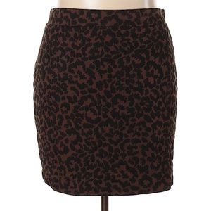 Nicole Miller Leopard Print Skirt